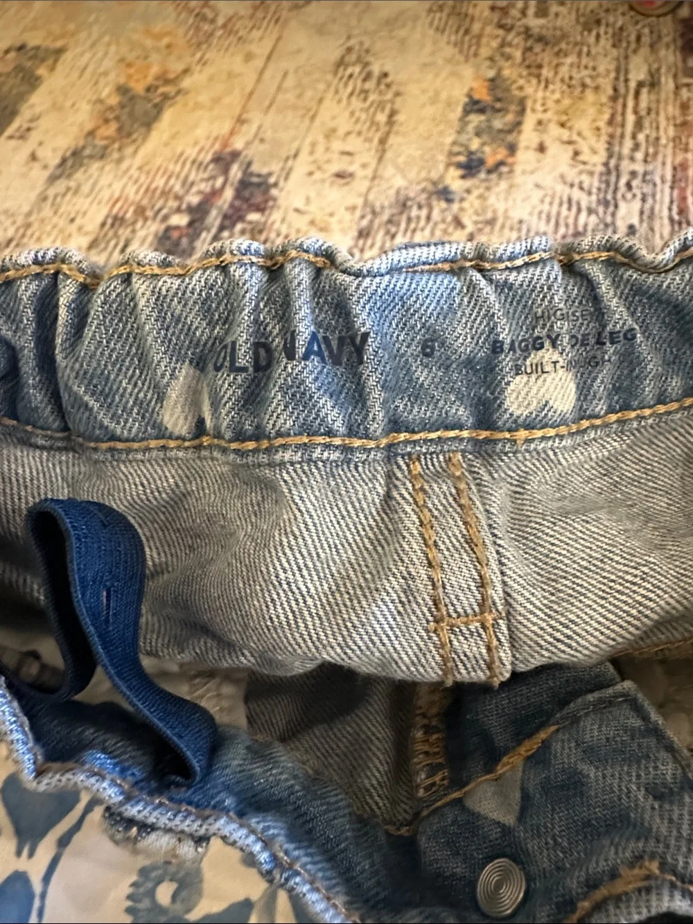Old Navy Light Blue Heart Print Jeans for Kids